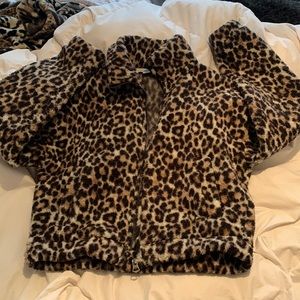 Leopard cropped jacket